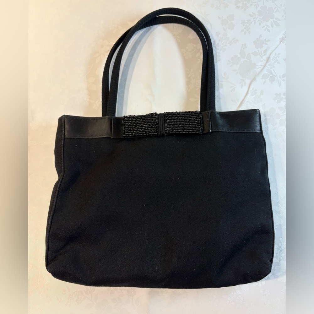 NWOT Satchel/Purse: Black, Suede w Leather & Beading, Slip Pockets, Tenri's